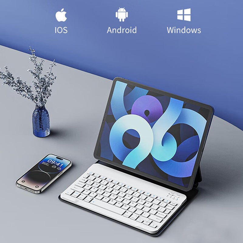 LOOBOAKY Bluetooth Keyboard for iPad, Rechargeable Portable 10 inch Wireless Keyboard for iPhone, iPad mini, Samsung Tablets Keyboards Ultra-Slim, Travel Office Computer Accessories - Image 5